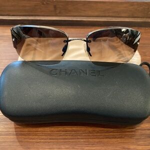 Chanel Tortoise Crystal CC Sunglasses